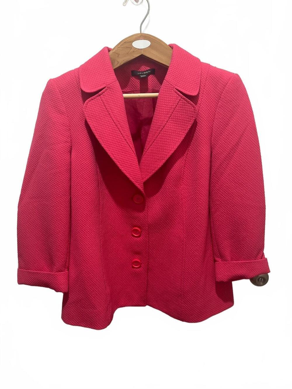 Louben Women's Pink Textured Blazer Size 14 Made in Canada